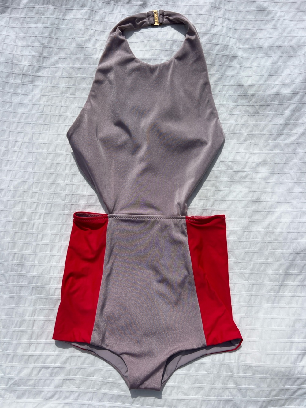 NWT Kore Swim Minerva Malliot One Piece Swimsuit in Mars Red and Mauve, S